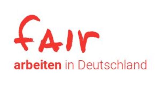 A Tisztességes munkakörülmények Németországban (Fair arbeiten in Deutschland) projekt logója